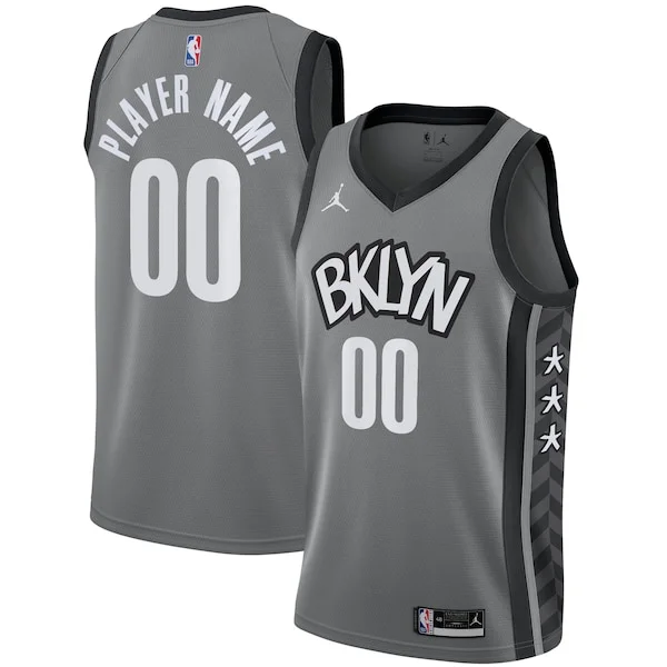 Trendy Duraturo Brooklyn Nets Jordan Brand Swingman Custom Jersey Statement Edition Gray