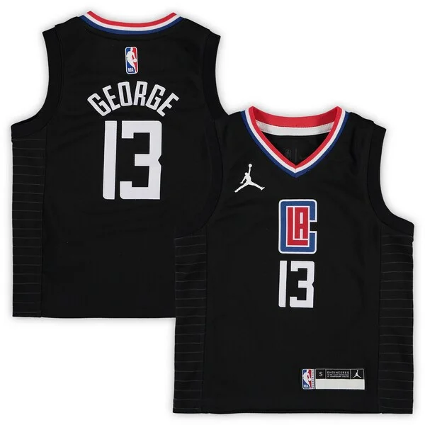 Trendy Eccezionale Classico Paul George LA Clippers Jordan Brand Preschool 2020/21 Fast Break Replica Jersey Statement Edition Black