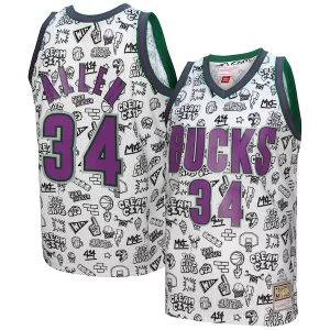 Trendy Prestigioso Magnifico Ray Allen Milwaukee Bucks 2000/01 Swingman Jersey White