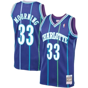 Trendy Robusto Stupendo Alonzo Mourning Charlotte Hornets 1994/95 Hardwood Classics Swingman Jersey Purple