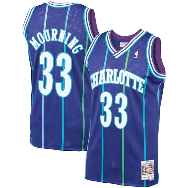 Trendy Robusto Stupendo Alonzo Mourning Charlotte Hornets 1994/95 Hardwood Classics Swingman Jersey Purple