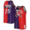 Trendy Vince Carter Toronto Raptors Big & Tall Hardwood Classics 1998/99 Split Swingman Jersey Purple/Red