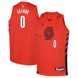 Versatile Damian Lillard Portland Trail Blazers Jordan Brand Youth Swingman Jersey Statement Edition Red