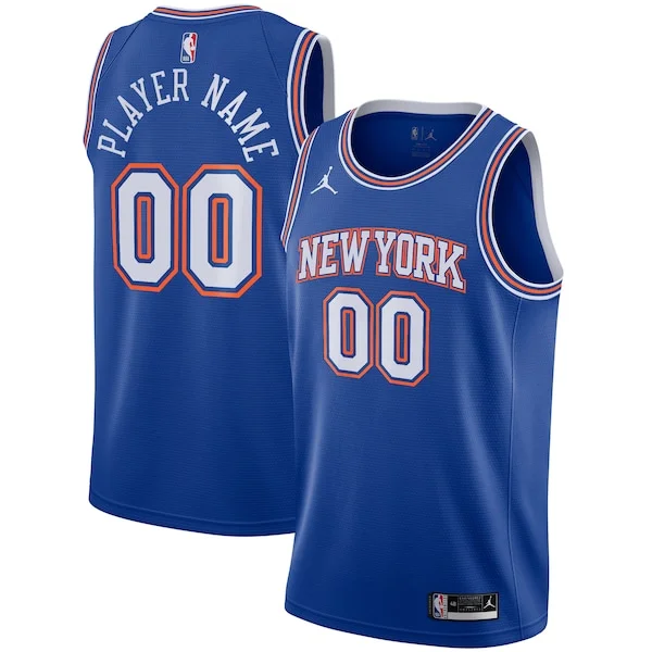 Versatile New York Knicks Jordan Brand Swingman Custom Jersey Statement Edition Blue