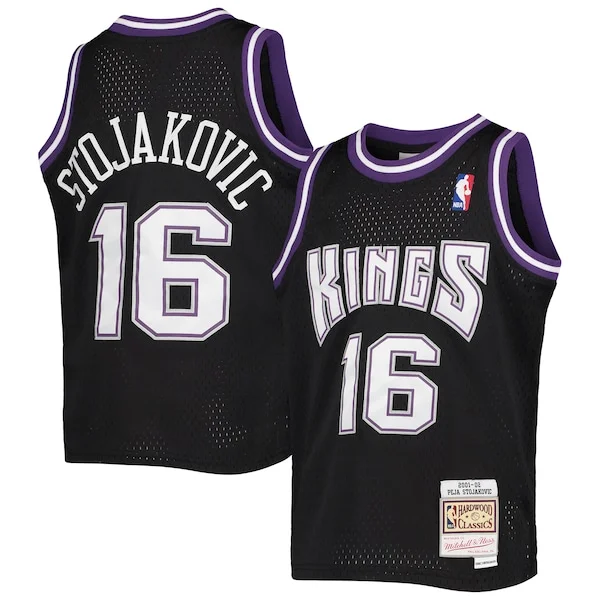 Versatile Peja Stojakovic Sacramento Kings Youth 2001/02 Hardwood Classics Swingman Jersey Black
