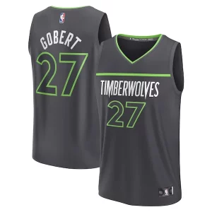 Versatile Rudy Gobert Minnesota Timberwolves Fast Break Replica Player Jersey Statement Edition Black
